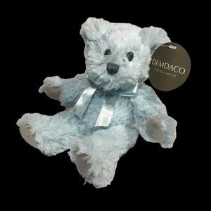 Demdaco Pastel Blue Teddy Bear Plush 8" Stuffed Animal Toy NEW NWT 2018